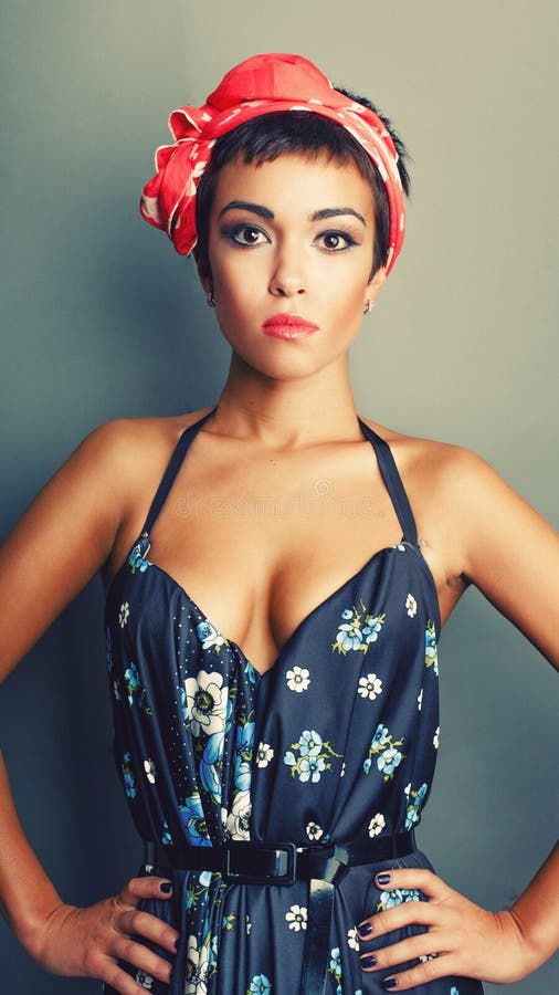 Beautiful girl in the style of Pin-up