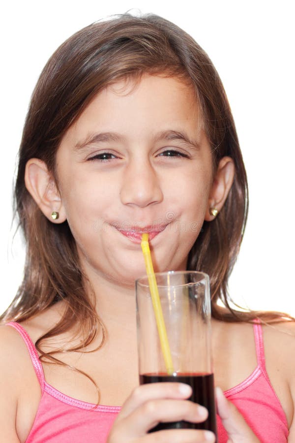 Beautiful Girl Drinking a Soft Drink Stock Image Image of cola, color