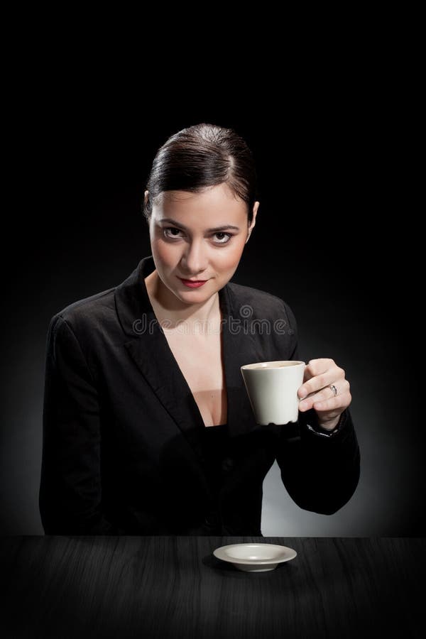 Beautiful Girl Enjoying a Cup of Coffee Stock Photo Image of concept