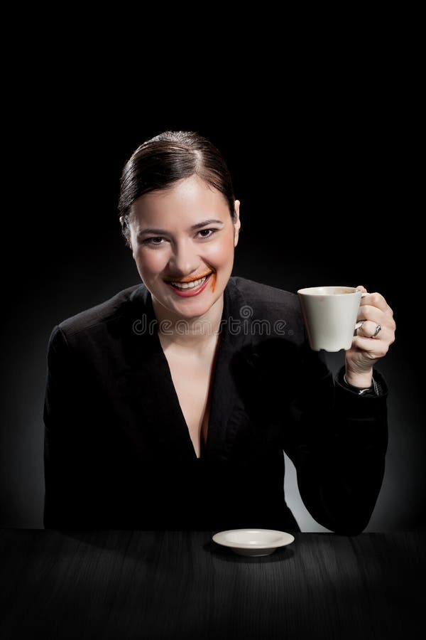 Beautiful Girl Enjoying a Cup of Coffee Stock Photo Image of concept