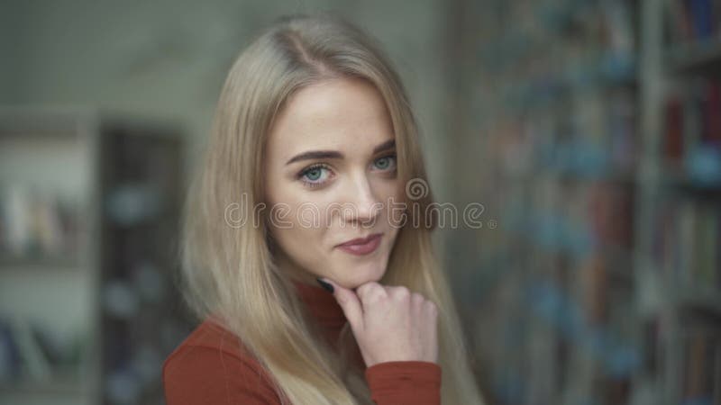 Beautiful girl flirts in front of the camera