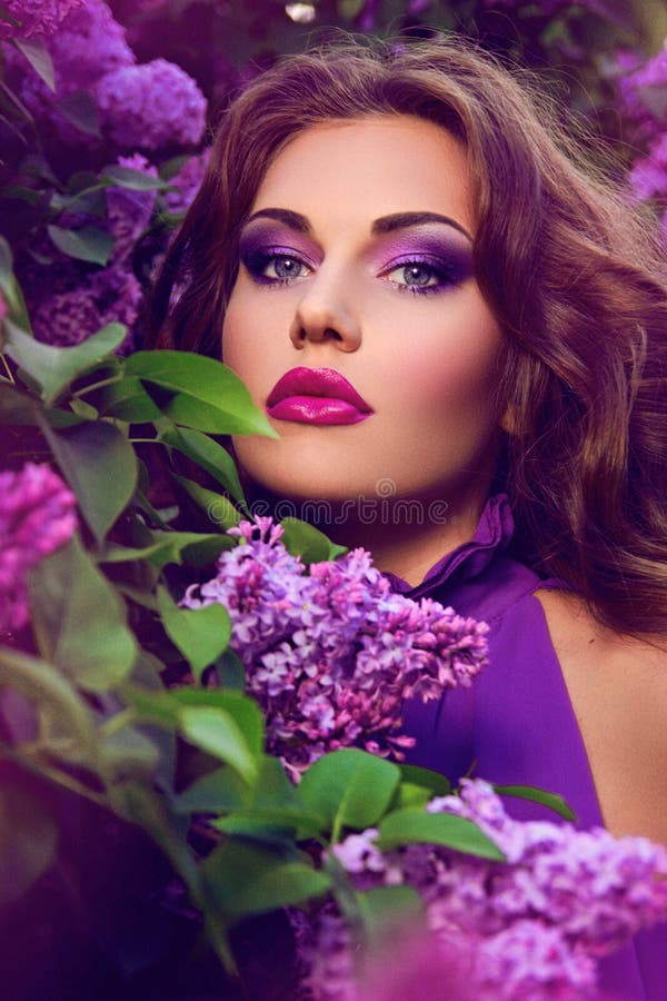 Girl With Flowers In Her Hair Stock Image Image Of Accessories Makeup 66374067