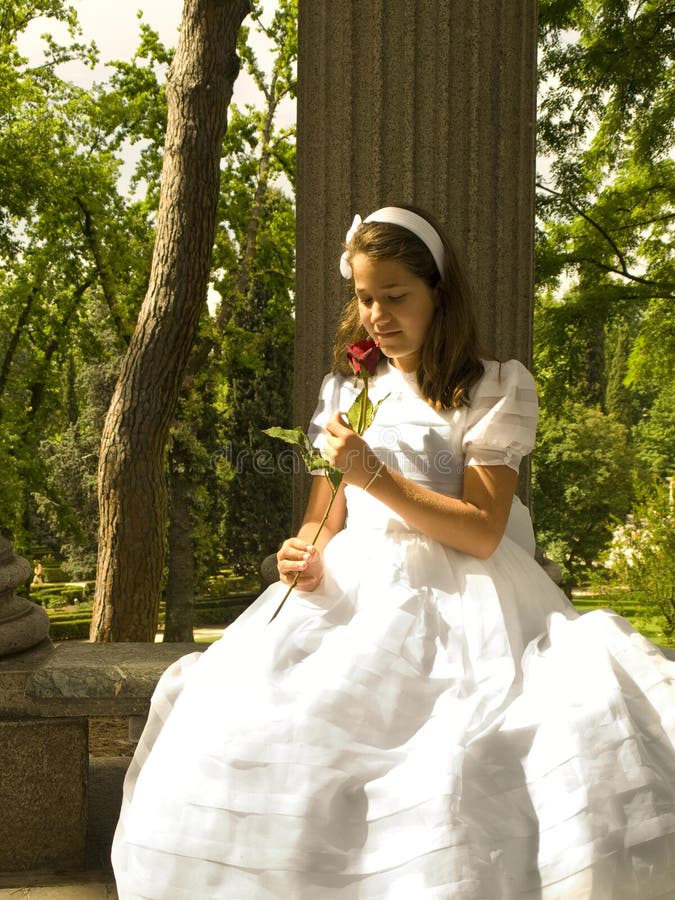 Beautiful girl in her first communion