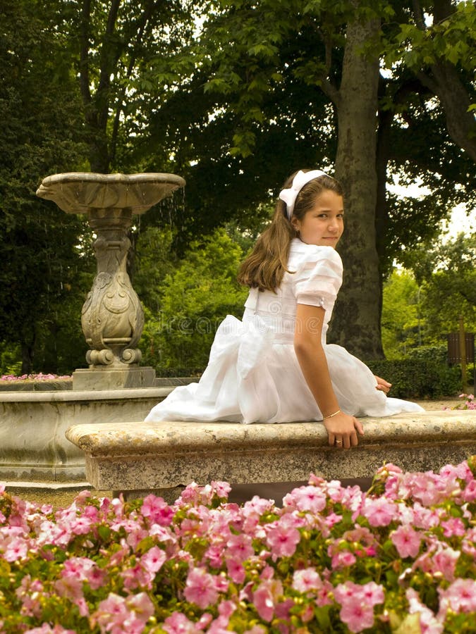 Beautiful girl in her first communion