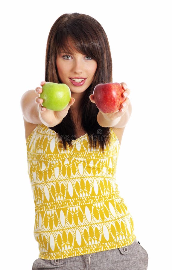 Beautiful girl holding apple