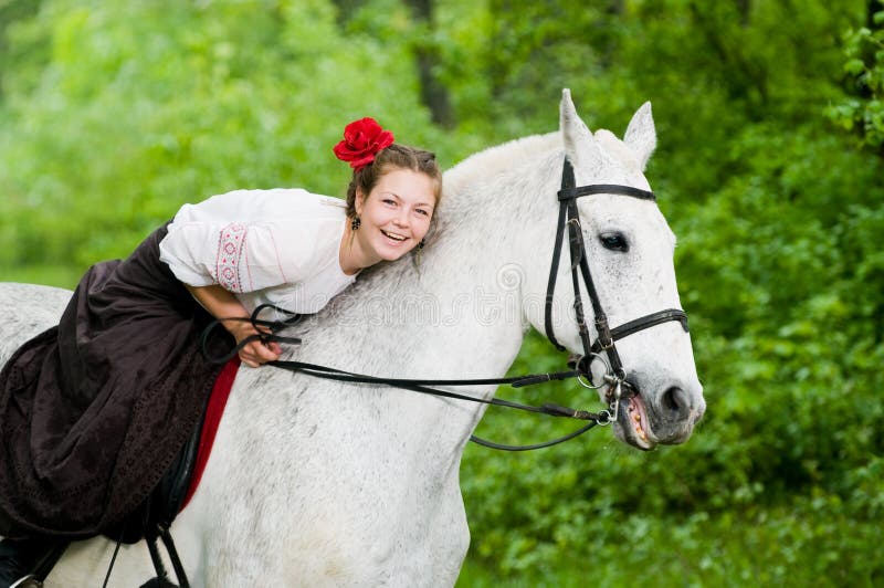 Beautiful girl with horse