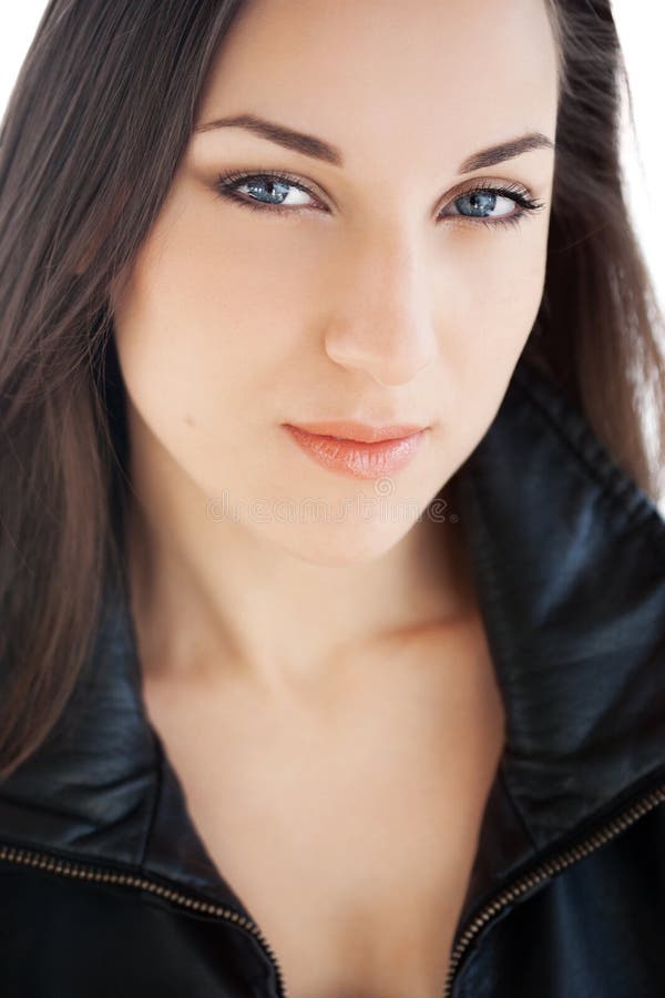 Beautiful Girl in a Leather Jacket Stock Image Image of lifestyle