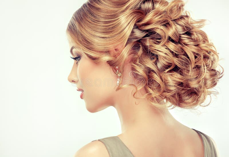 Beautiful Model with Elegant Hairstyle Stock Photo 
