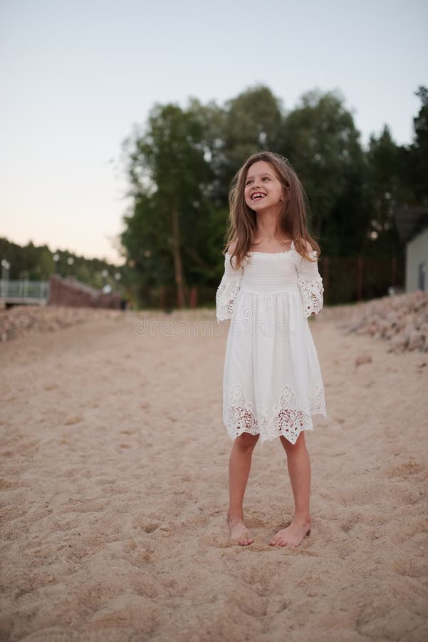 Young Beautiful Girl With Long Hair On The Beach Stock Image Image Of 