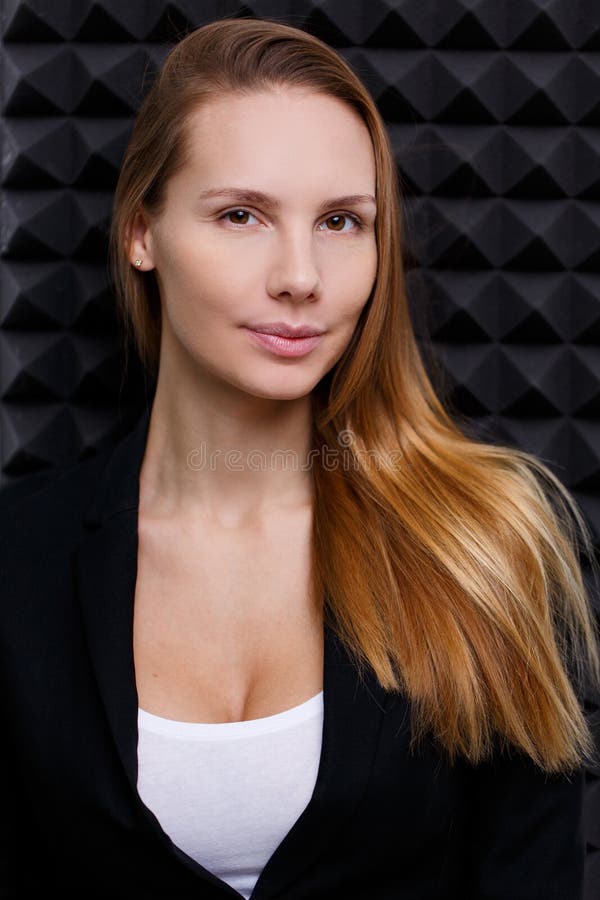 Beautiful girl with long hair stock photos
