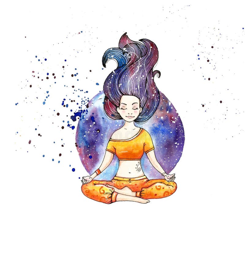 Girl in lotus pose. Asana royalty free illustration Girl in lotus pose. Asana royalty free illustration
