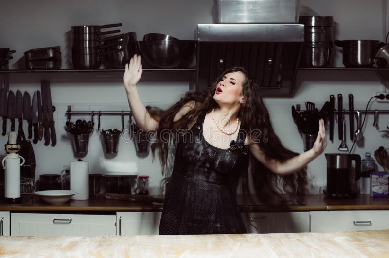 Beautiful Girl Makeup Dance Kitchen Stock Photos Free & RoyaltyFree Stock Photos from Dreamstime