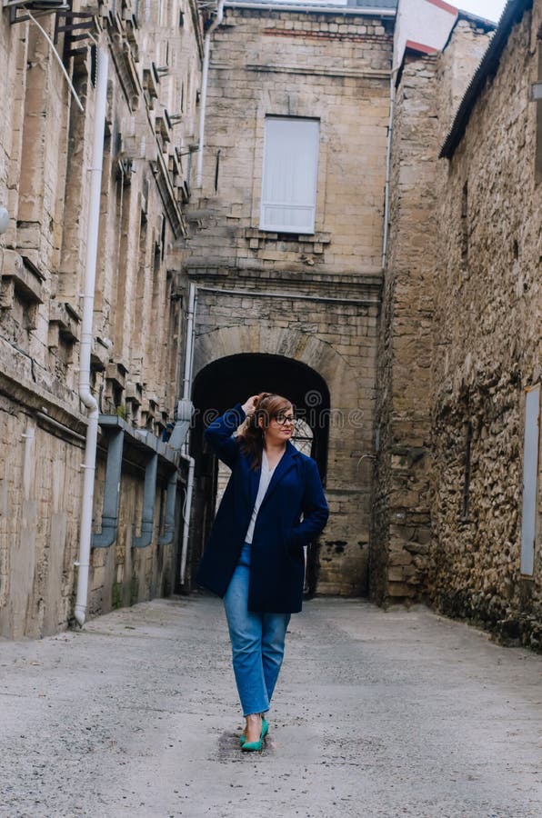 Model plus size in street style. stock photo Model plus size in street style. stock photo
