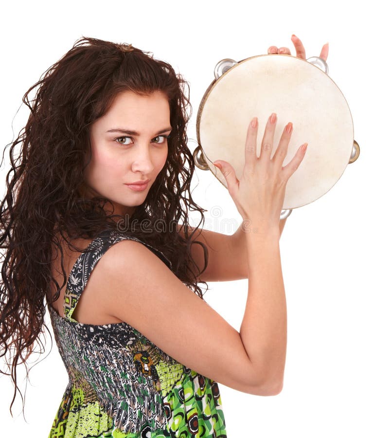 Beautiful Girl with Music Instrument. Stock Image Image of person