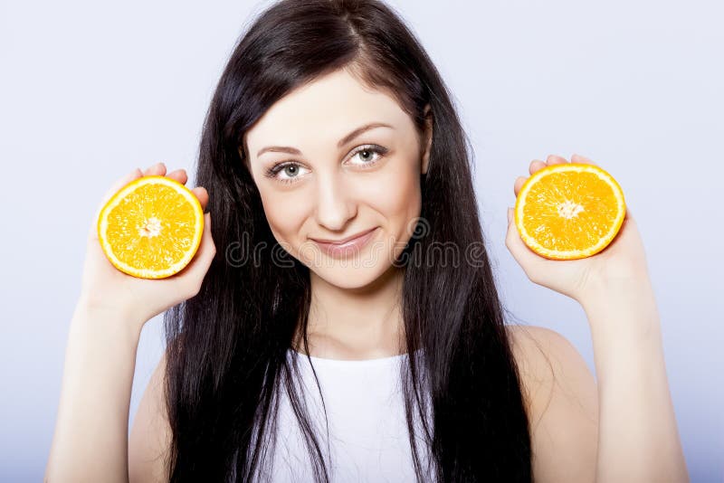 Beautiful Girl with Oranges Stock Photo Image of citrus, energy 23552936