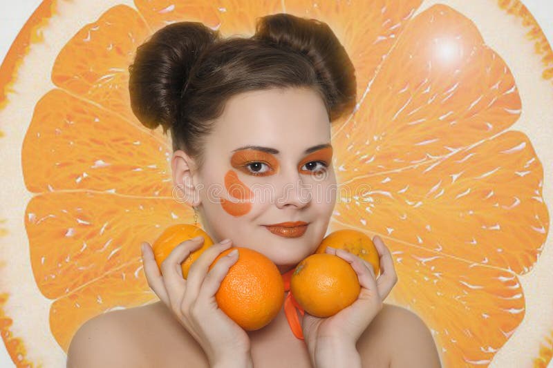 Beautiful Girl with Oranges Stock Photo Image of food, portrait 24795388