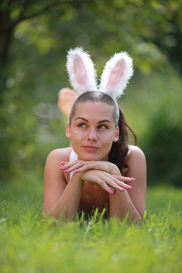 Beautiful girl with playboy ears