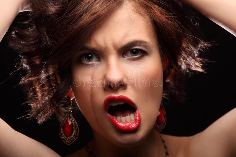 Beautiful Girl with a Scar on Face and Shoulder Stock Photo Image of