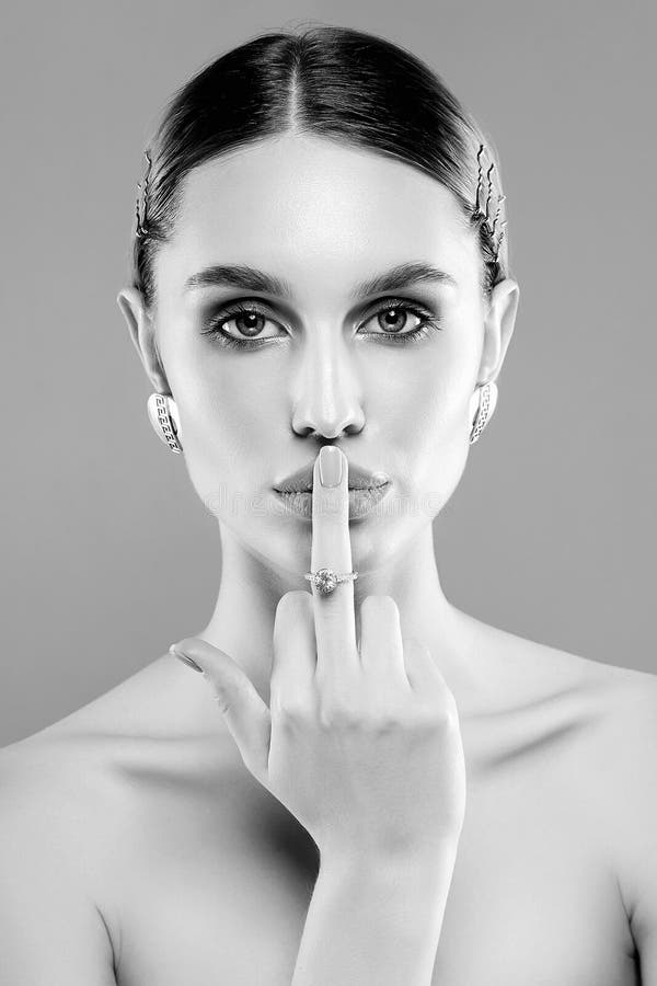 Beautiful Girl With Jewelry On Her Hand Stock Image Image Of