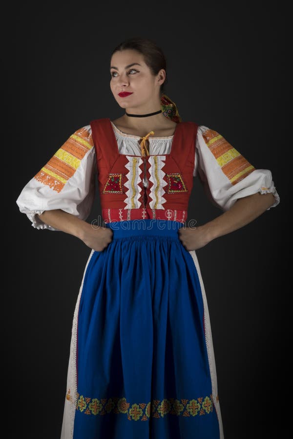 Beautiful girl in Slovak folk dress