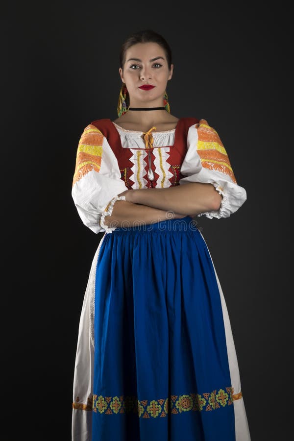 Beautiful girl in Slovak folk dress