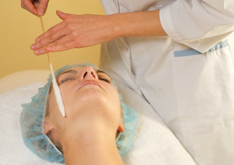 Beautiful girl in spa salon stock photo