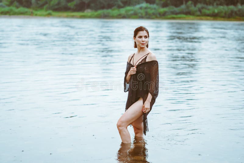 Nude Woman Wading River