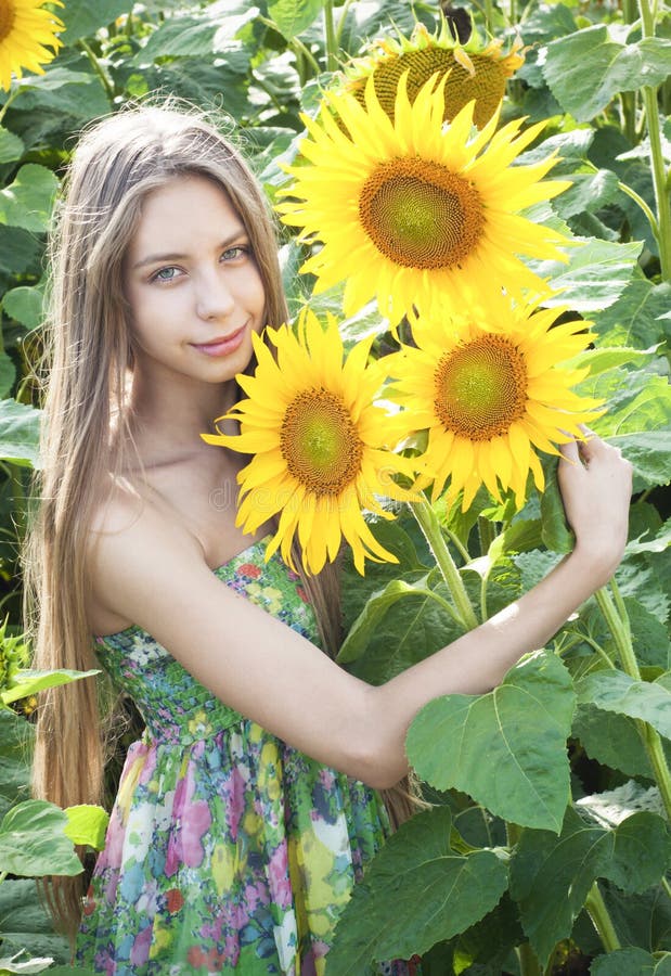 Beautiful Girl with Lilac Flowers Stock Image Image of nature, people