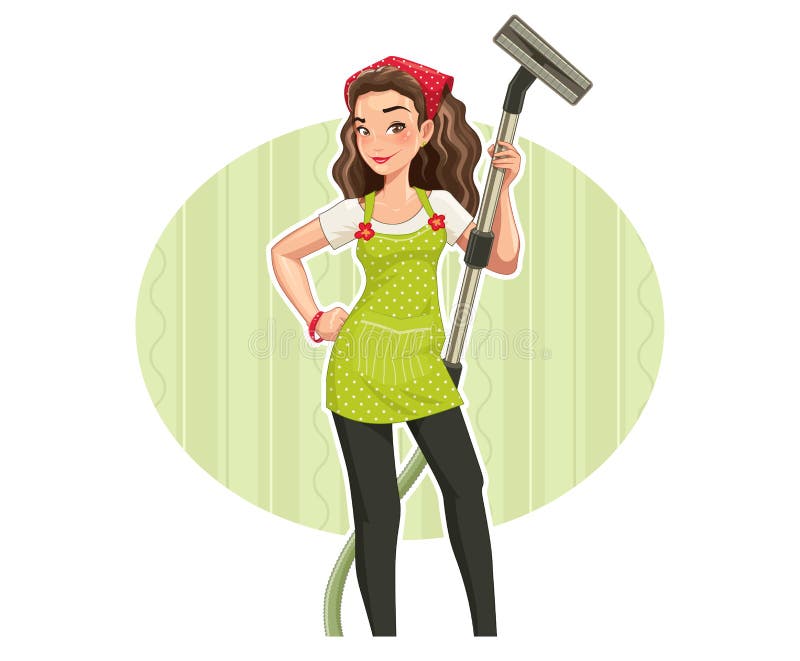 Beautiful girl with vakuum clenar royalty free illustration Beautiful girl with vakuum clenar royalty free illustration