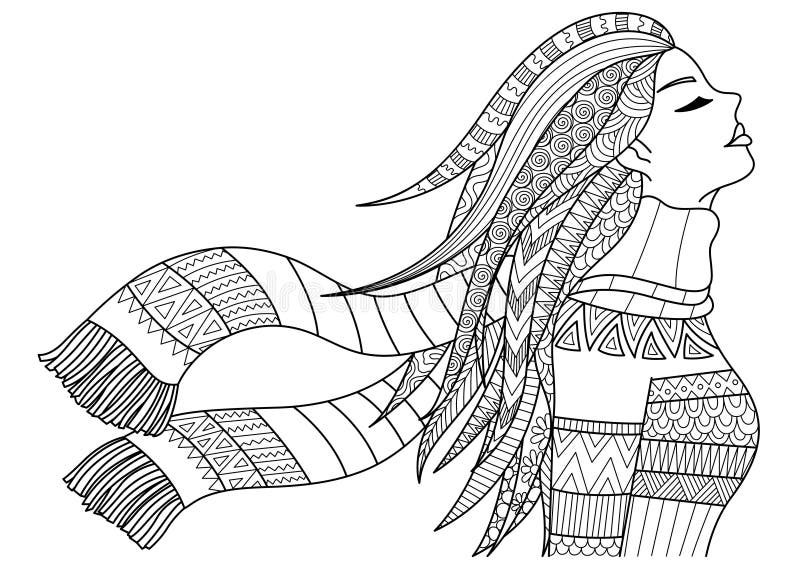 Download Winter coloring page stock vector. Illustration of holiday - 68596101