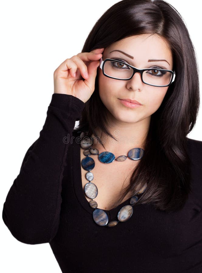 Beautiful Girl Wearing Glasses Stock Image Image Of Colleague