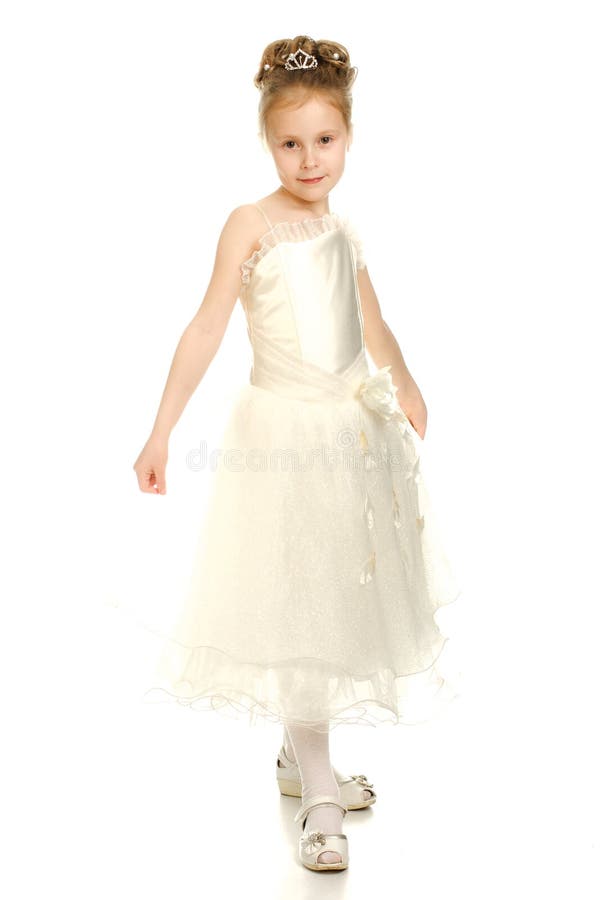 Beautiful girl in white dress royalty free stock images