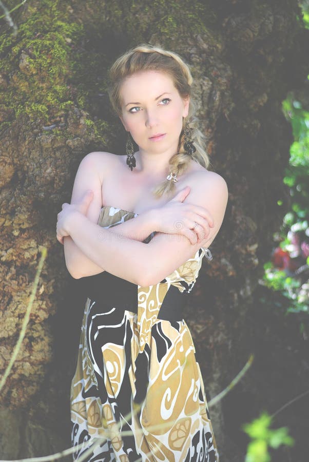 Beautiful Girl in Wood by Summer Stock Photo - Image of model, tale ...