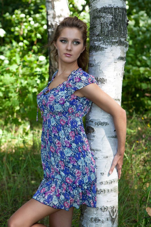 Beautiful Girl in the Woods Stock Photo - Image of tree, nature: 21014466