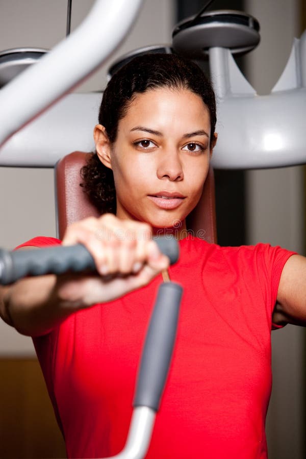 Beautiful Girl Working Out at the Gym Stock Photo Image of sitting