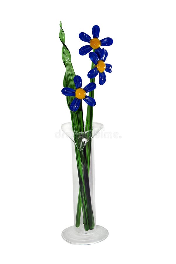 Beautiful Glass Flowers in a Vase Stock Image Image of beauty