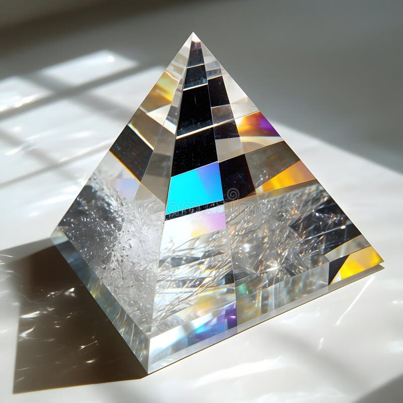 Reflective Prism Glass Triangular Podium with Abstract Colors vector illustration