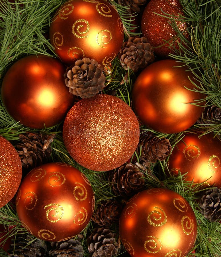 Beautiful Golden Christmas Balls Stock Photo - Image of evening, light ...