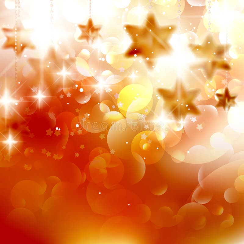 Beautiful Golden Christmas Stars Stock Vector Illustration of