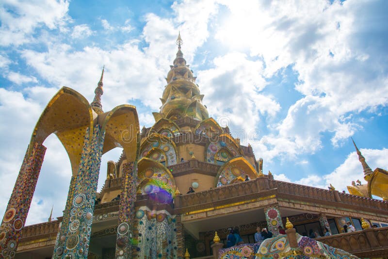 Beautiful Golden pagoda and  buddhist monastery at Wat Pha Sorn Kaew temple  public location, Petchabun, Thailand