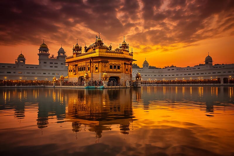 The Golden Temple, also known as Sri Harmandir Sahib, is a stunning Sikh temple located in Amritsar, India. Its golden exterior and serene reflection in the surrounding lake make it a breathtaking sight. It is considered the holiest place in Sikhism and attracts millions of visitors every year. The Golden Temple, also known as Sri Harmandir Sahib, is a stunning Sikh temple located in Amritsar, India. Its golden exterior and serene reflection in the surrounding lake make it a breathtaking sight. It is considered the holiest place in Sikhism and attracts millions of visitors every year.