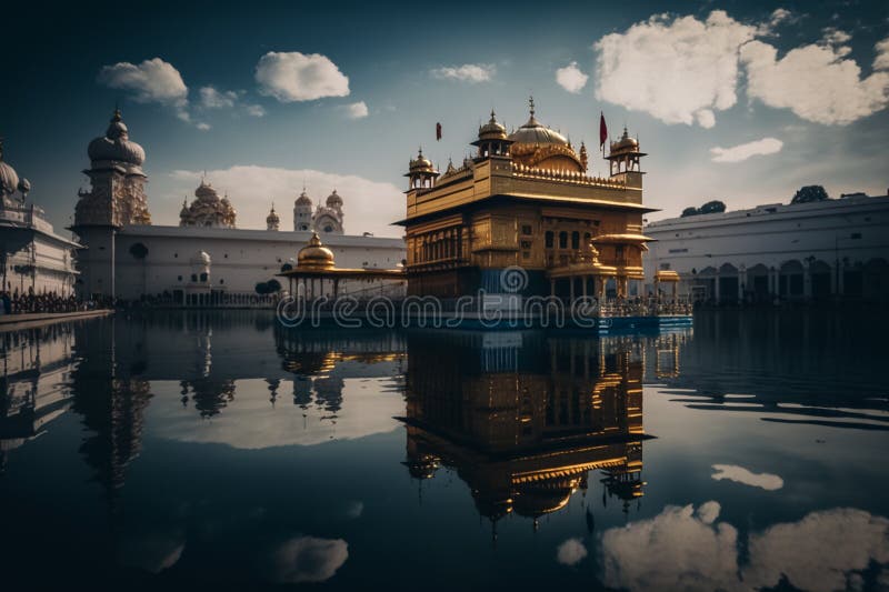 The Golden Temple, also known as Sri Harmandir Sahib, is a stunning Sikh temple located in Amritsar, India. Its golden exterior and serene reflection in the surrounding lake make it a breathtaking sight. It is considered the holiest place in Sikhism and attracts millions of visitors every year. The Golden Temple, also known as Sri Harmandir Sahib, is a stunning Sikh temple located in Amritsar, India. Its golden exterior and serene reflection in the surrounding lake make it a breathtaking sight. It is considered the holiest place in Sikhism and attracts millions of visitors every year.