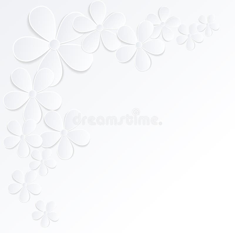 Beautiful Gray And White Background With Flowers Made Of Paper Stock  Illustration - Download Image Now - iStock