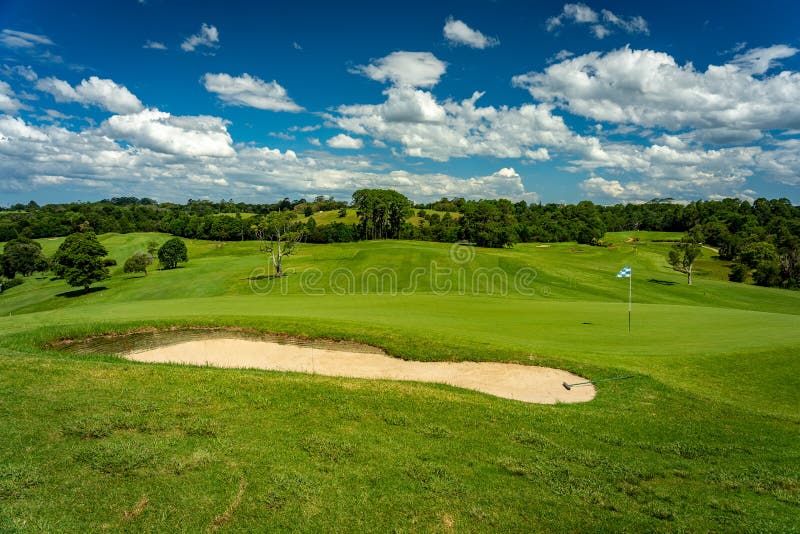 Beautiful green golf course in Maleny, Queensland, Australia.