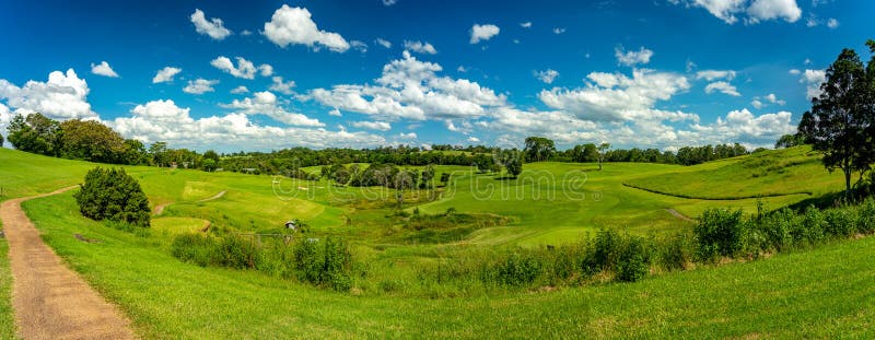 Beautiful green golf course in Maleny, Queensland, Australia.