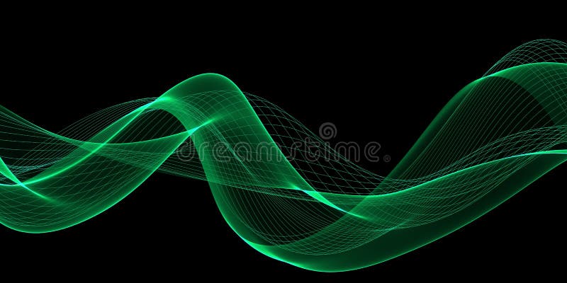 Green Transparency gradient abstract wave background stock illustration