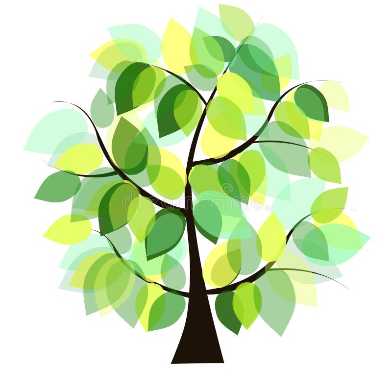 Beautiful green tree vector illustration