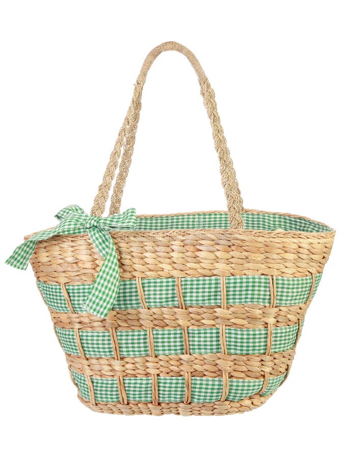 Green Wicker Basket Isolated Stock Image - Image of woven, wicker: 13193213