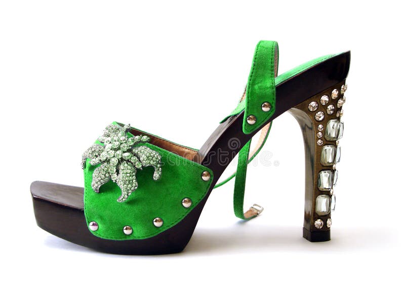 Beautiful green woman shoes