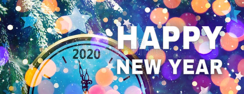 Creative Colorful Holiday Web Banner Happy New Year 2020 Stock ...